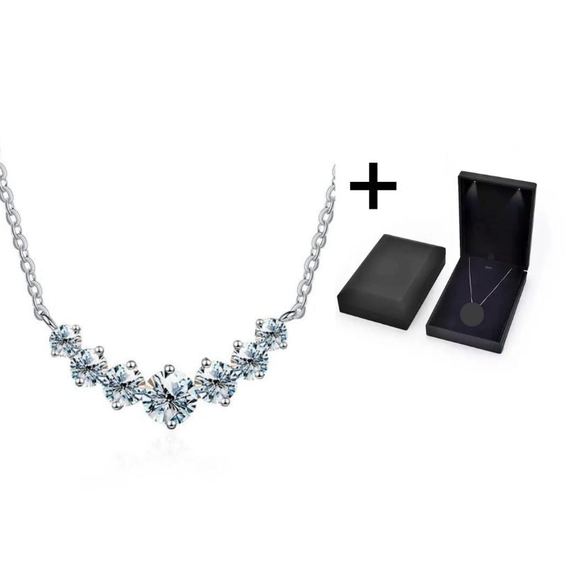 7 Diamant Moissanit Halskette