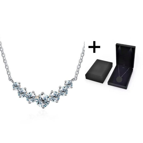 7 Diamant Moissanit Halskette