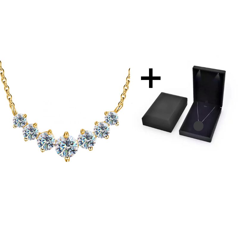 7 Diamant Moissanit Halskette