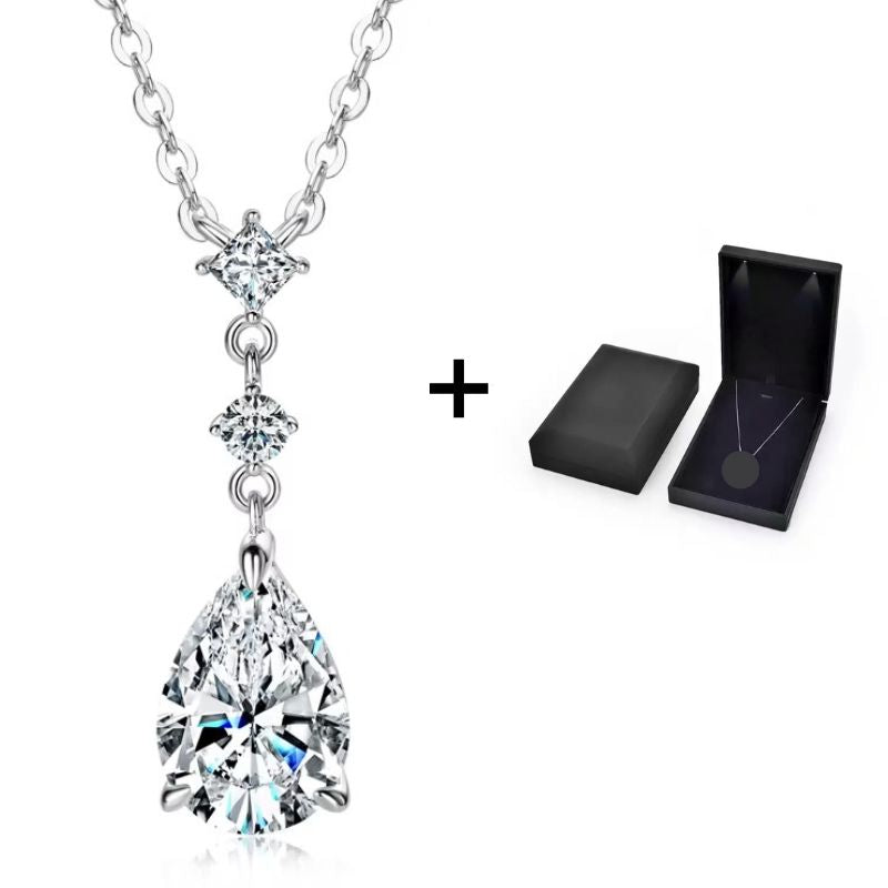 Birnenschnitt Mossanit Halskette