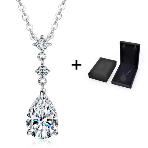 Birnenschnitt Mossanit Halskette