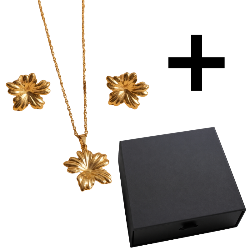 Flora Schmuckset - Edelstahl 18K vergoldet