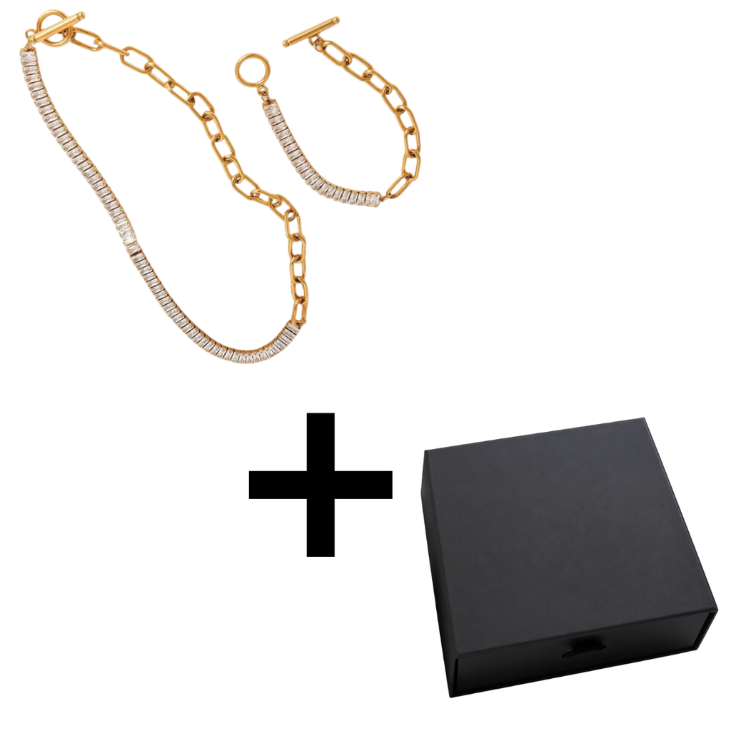 Eclat - Edelstahl Schmuckset 18K Vergoldet