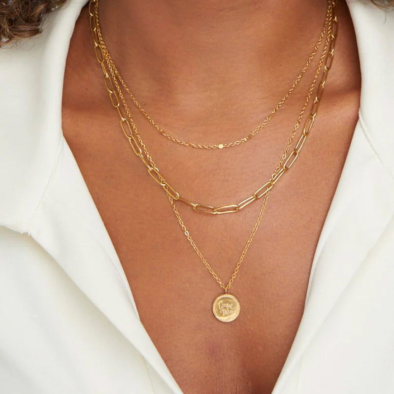 Halskette mit Münzen und Kappen für Damen