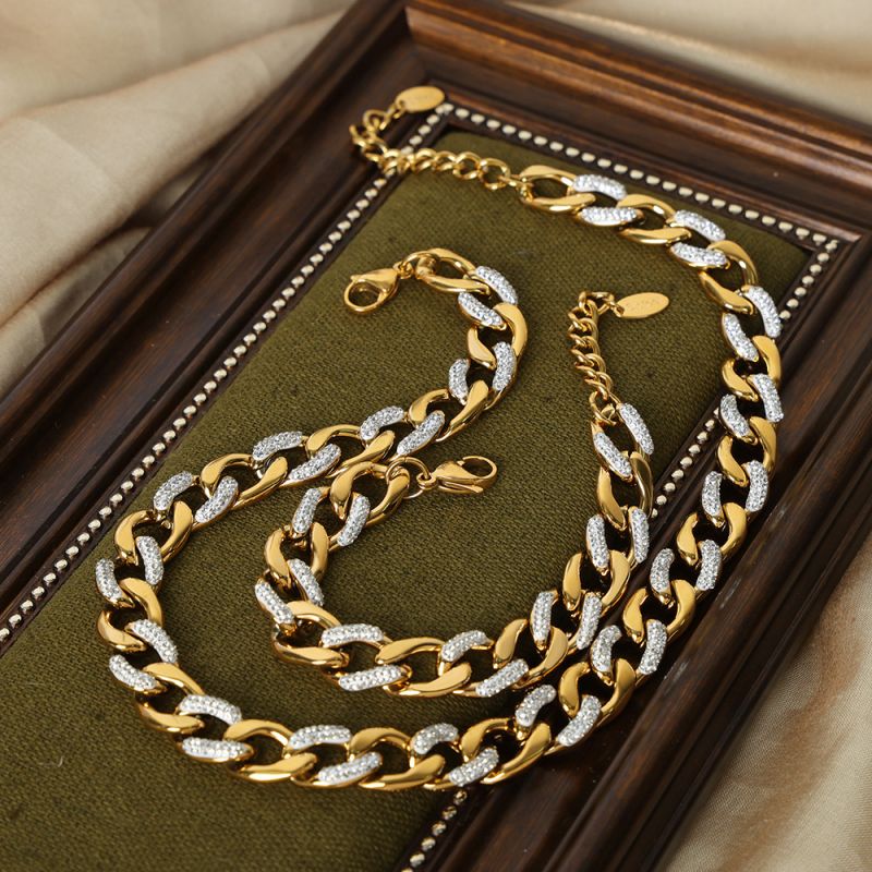 Kubanische Kette mit handgefertigten Zirkonia