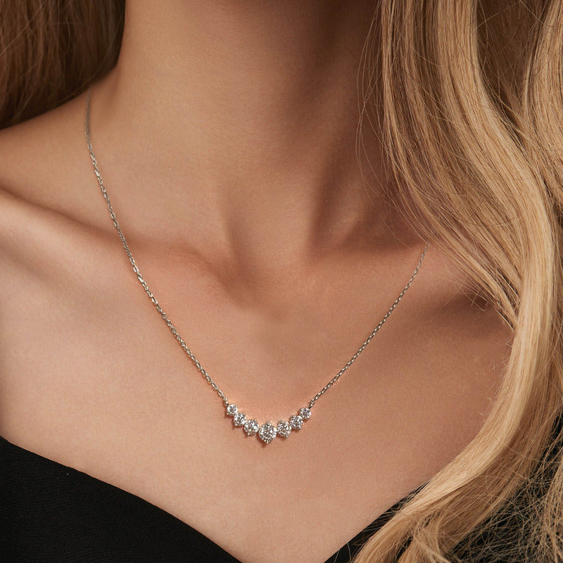 7 Diamant Moissanit Halskette