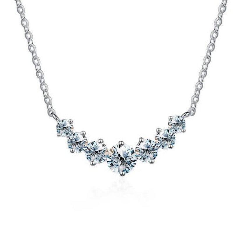 7 Diamant Moissanit Halskette