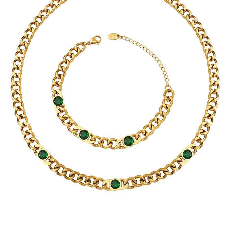 Emerald Elegance Set - Edelstahl