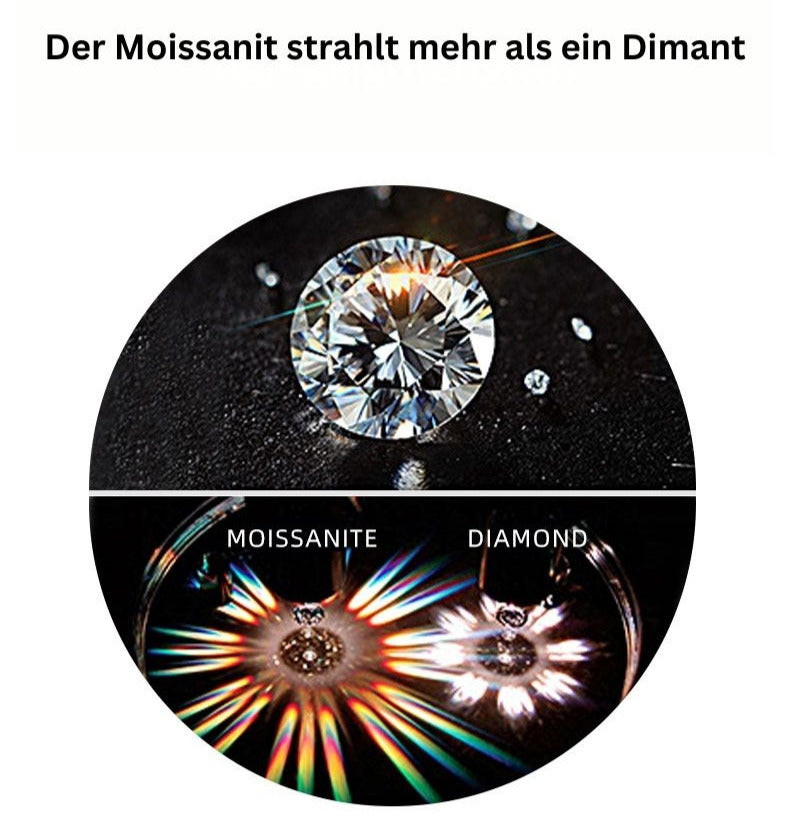 Birnenschnitt Mossanit Halskette