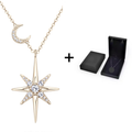 Mond und Stern Moissanit Kette