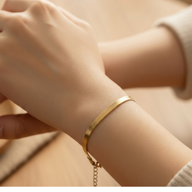 Golden Line Armband - Edelstahl 18K vergoldet