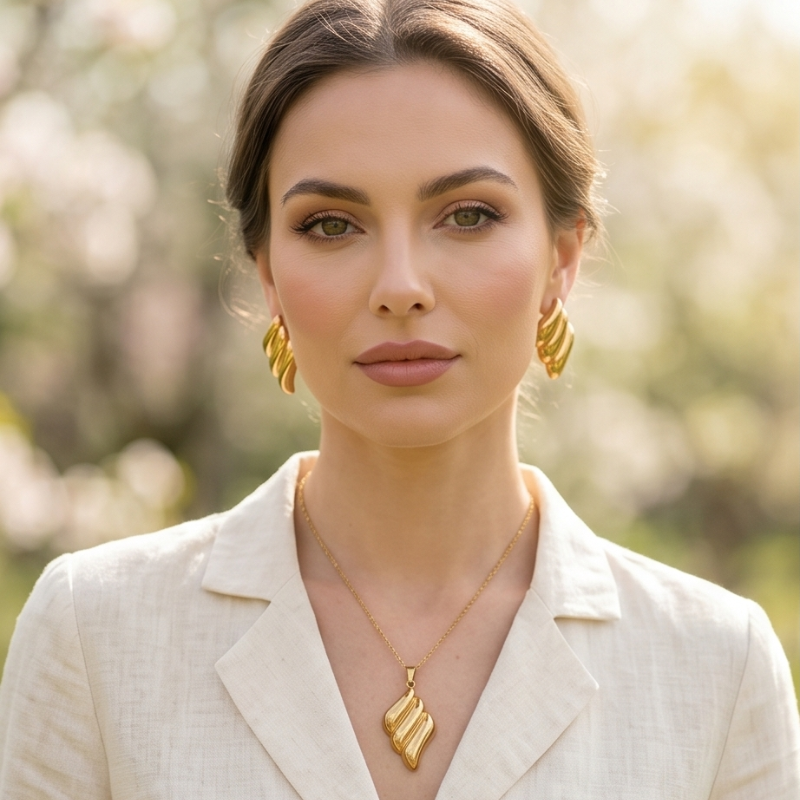 Mila Gold Schmuckset - Edelstahl 18K vergoldet