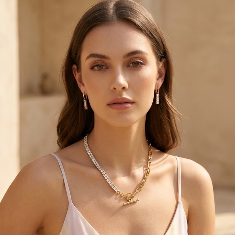 Eclat - Edelstahl Schmuckset 18K Vergoldet
