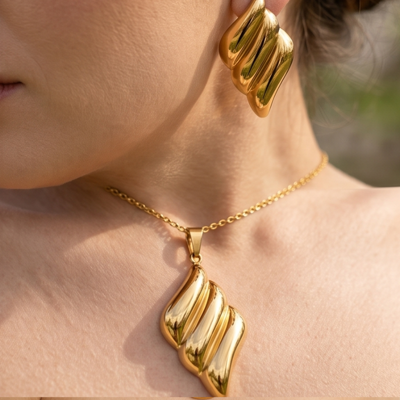 Mila Gold Schmuckset - Edelstahl 18K vergoldet