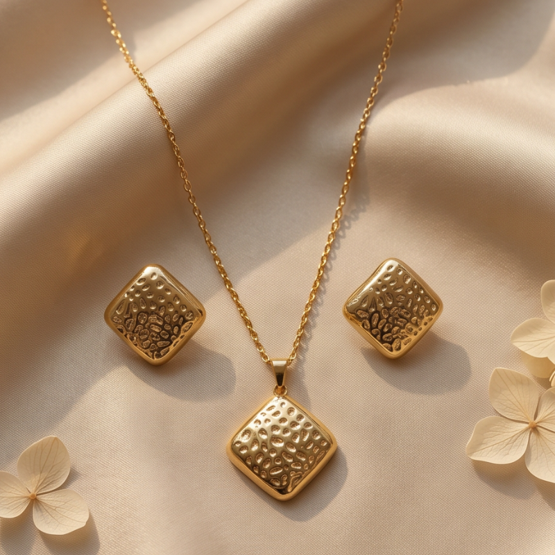 Golden Charm - Edelstahl - Schmuckset