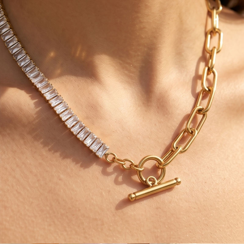 Eclat - Edelstahl Schmuckset 18K Vergoldet