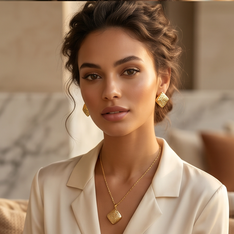 Golden Charm - Edelstahl - Schmuckset