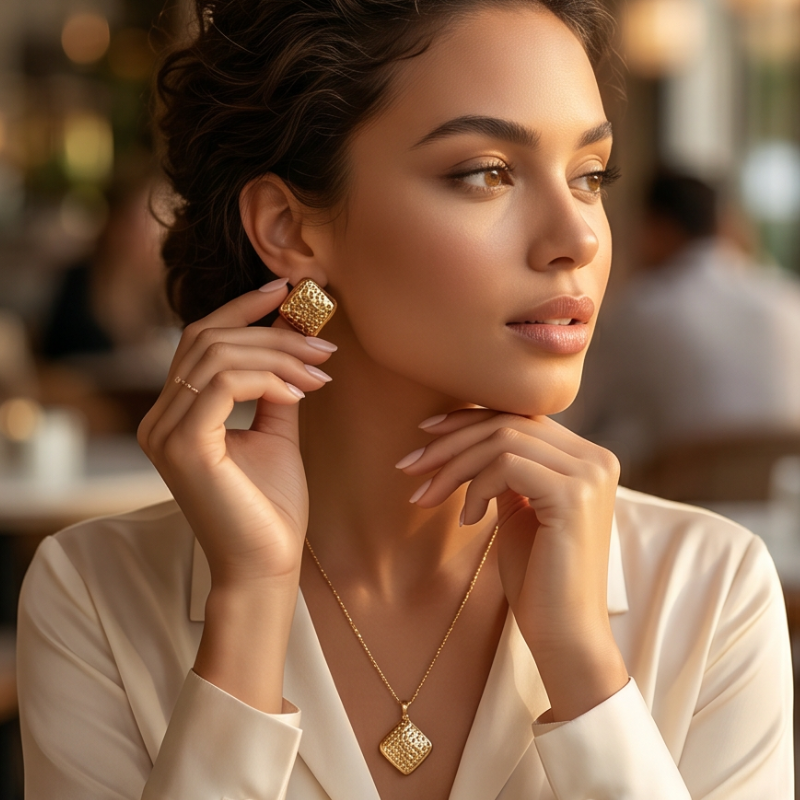 Golden Charm - Edelstahl - Schmuckset