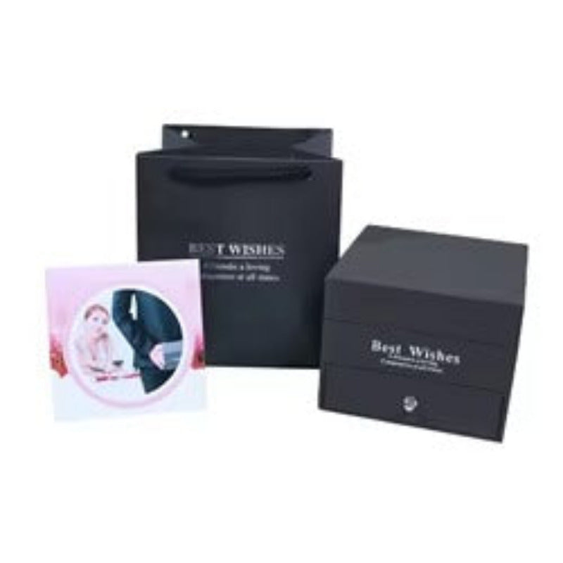 Rosen Geschenkbox mit Moissanit Schmuck-Set