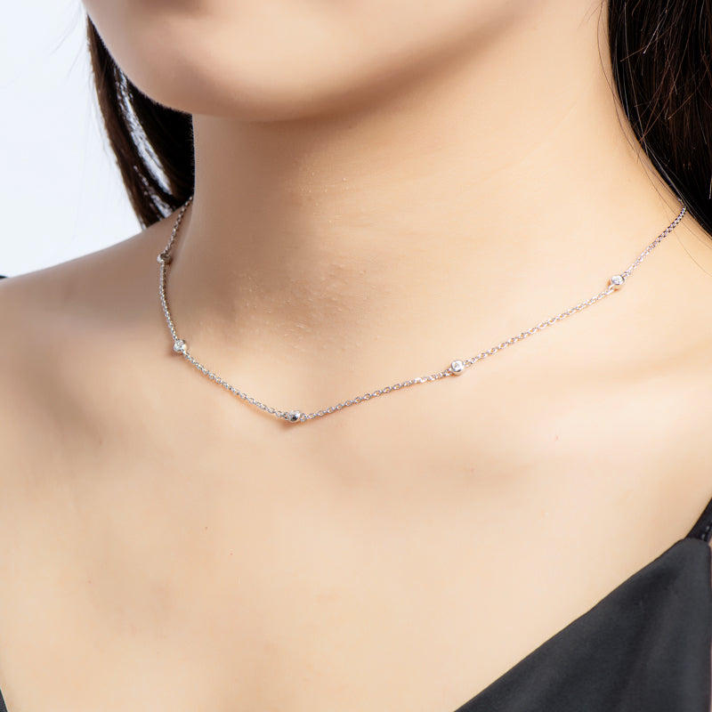 Moissanit Choker Halskette