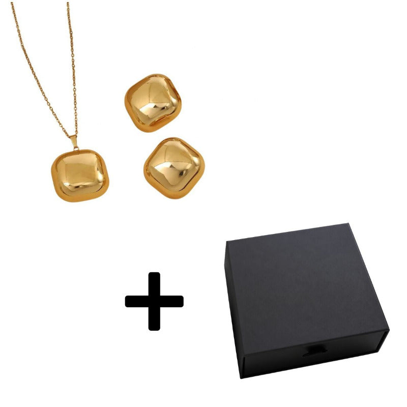 Valora Edelstahl Schmuckset in 18K