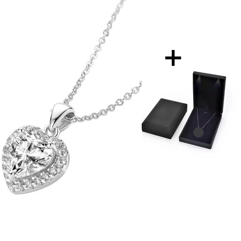 Herz Moissanit Halskette