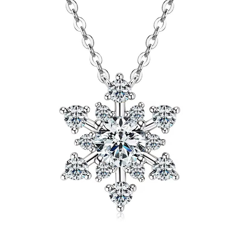 Moissanit Schneeflocke Halskette