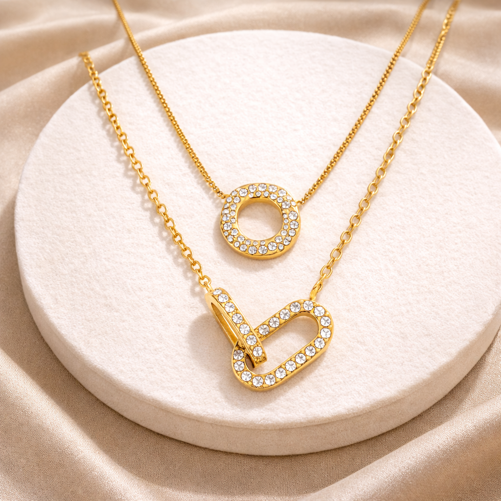 J&D Edelstahl-Halskette mit 18-karätiger PVD-Vergoldung