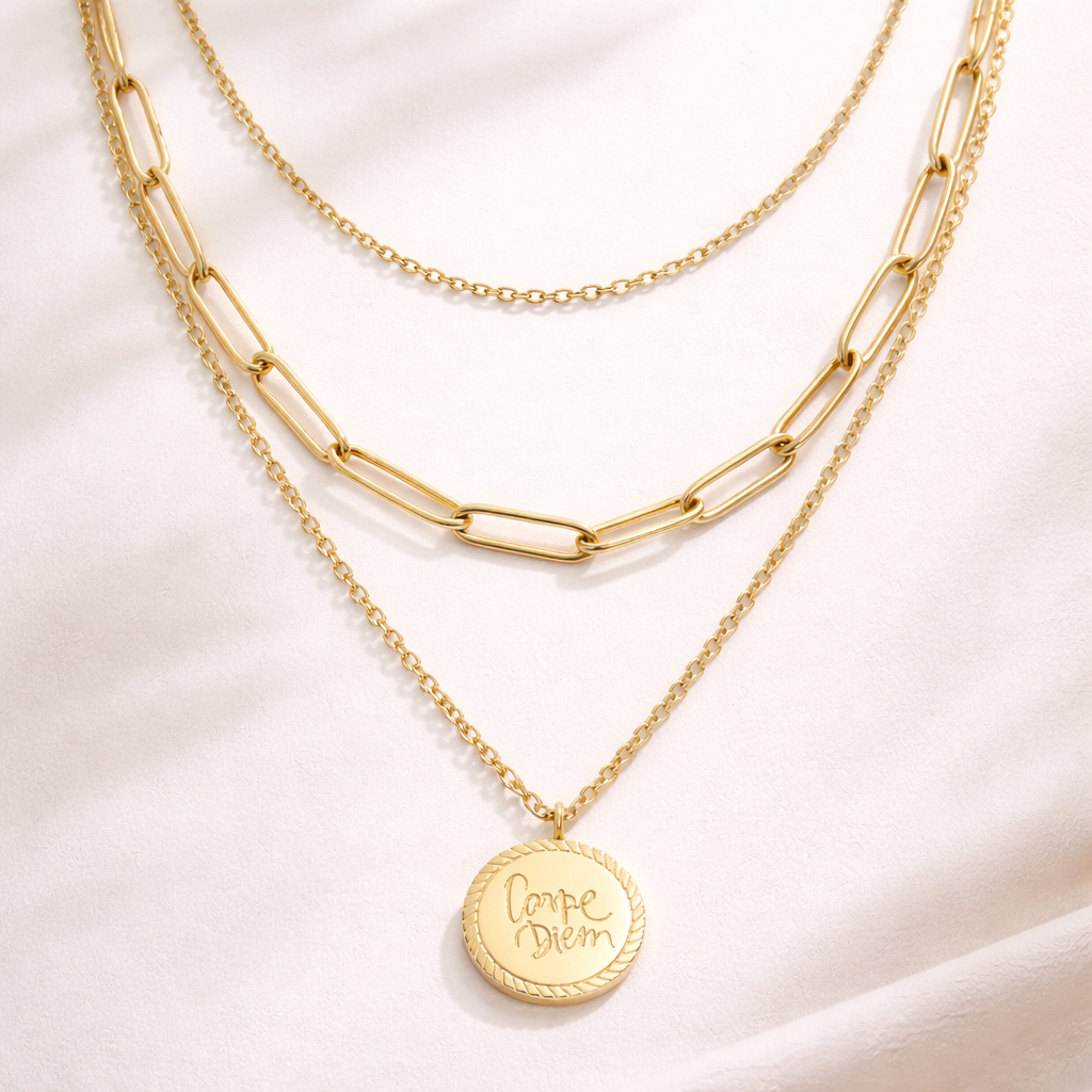 Halskette mit Münzen und Kappen für Damen