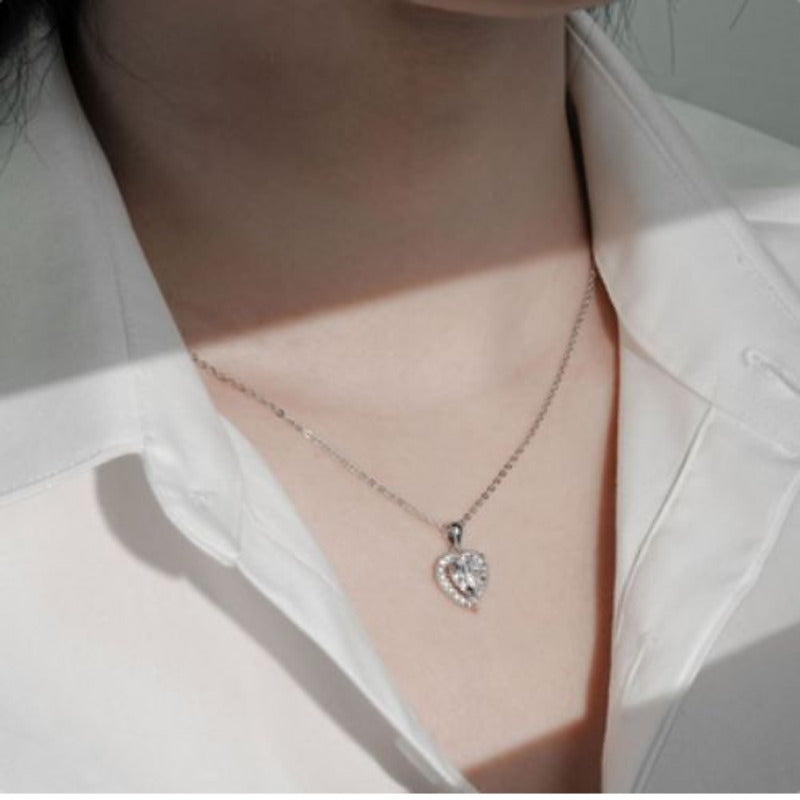 Herz Moissanit Halskette