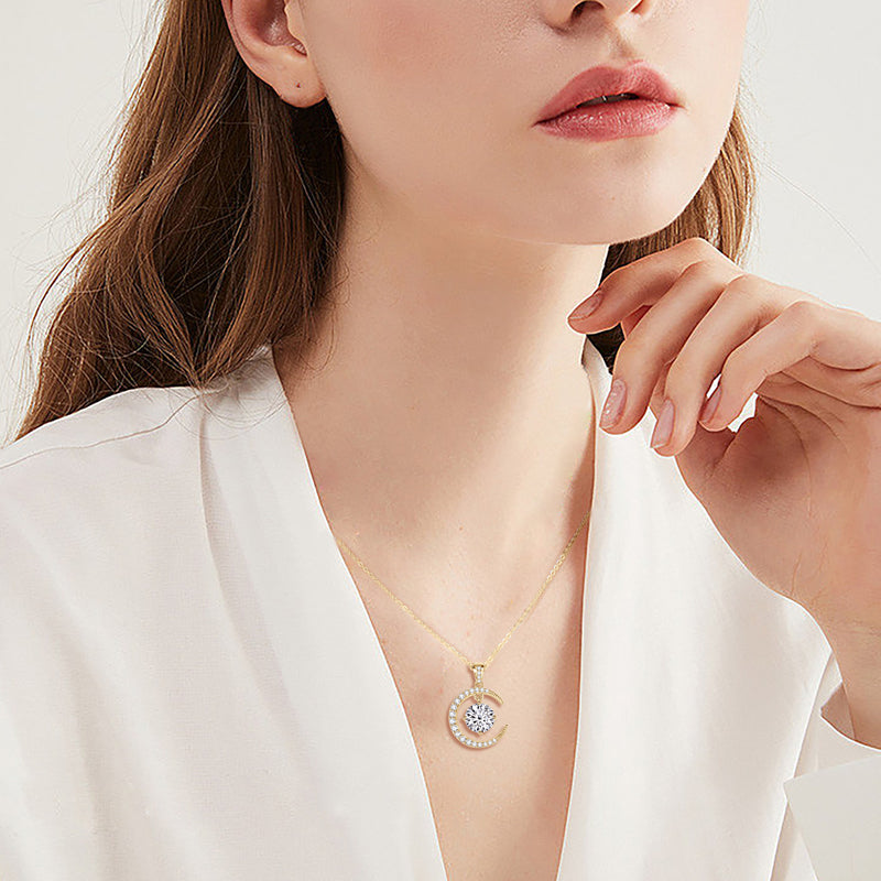 Luna Moissanit Anhängekette