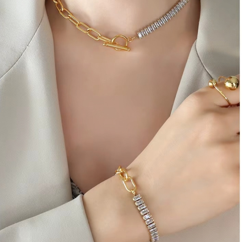 Eclat - Edelstahl Schmuckset 18K Vergoldet