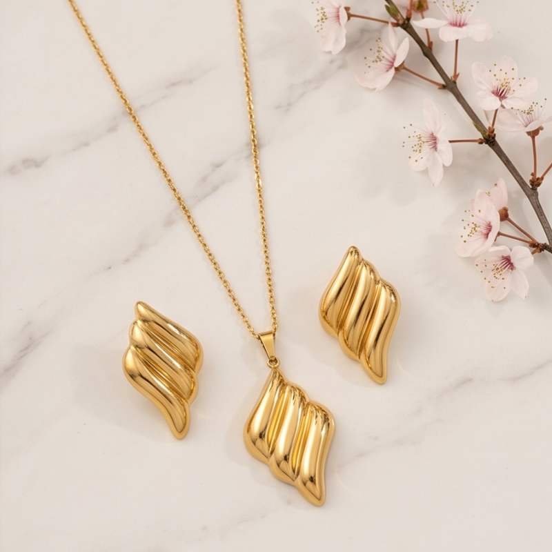 Mila Gold Schmuckset - Edelstahl 18K vergoldet