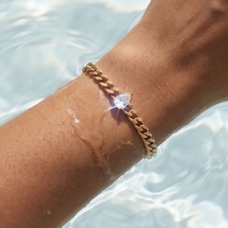 Wassertropfen Armband - Edelstahl 18K vergoldet
