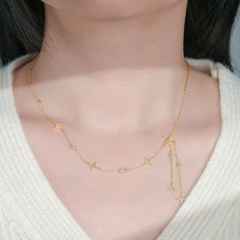 Sternförmige Moissanite Halskette